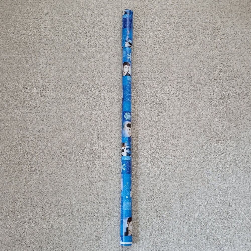 Justin Bieber Christmas Wrapping Paper Gift Wrap Vintage Retro 2013 Y2K Blue